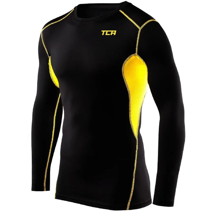 Affordable Women's Outfit TCA HyperFusion Thermal Mens Long Sleeve Compression Top - Black