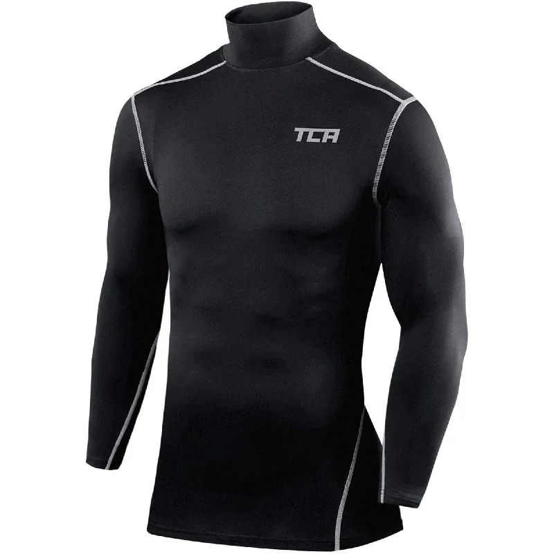 Affordable Trendy Clothes For Women TCA Pro Performance Long Sleeve Mock Mens Compression Top - Black