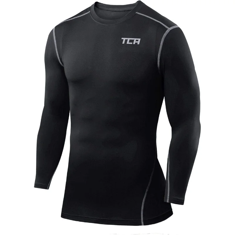 Women's Casual Wear Clothing TCA Pro Performance Mens Long Sleeve Compression Top - Black