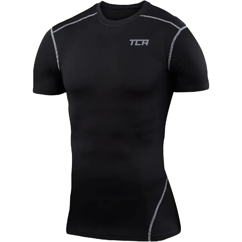 Women's Weekend Outfit TCA Pro Performance Short Sleeve Mens Compression Top - Black