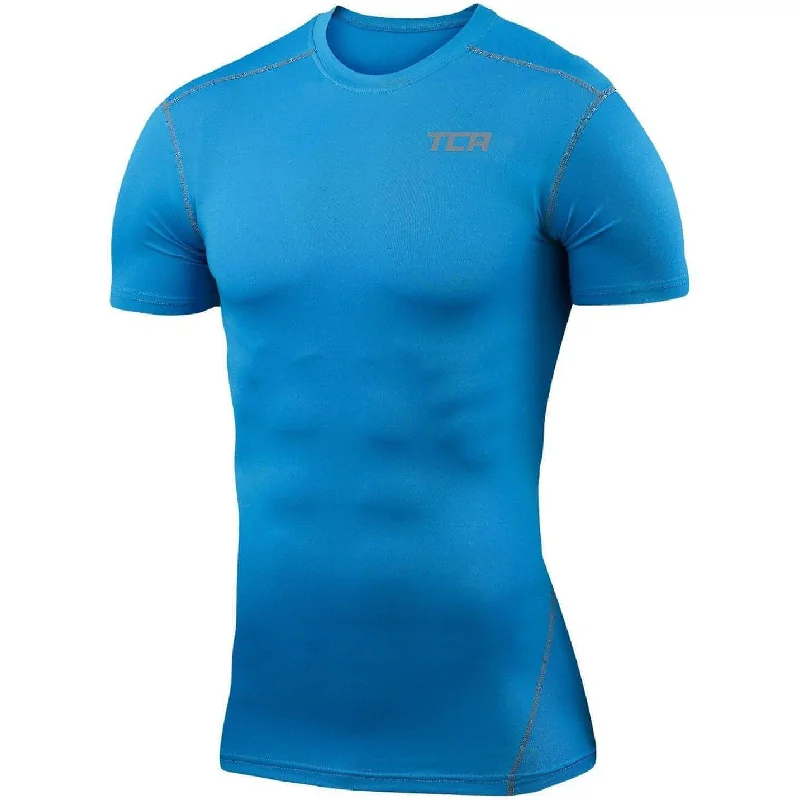 Women's Outfit For The Office TCA Pro Performance Short Sleeve Mens Compression Top - Sky