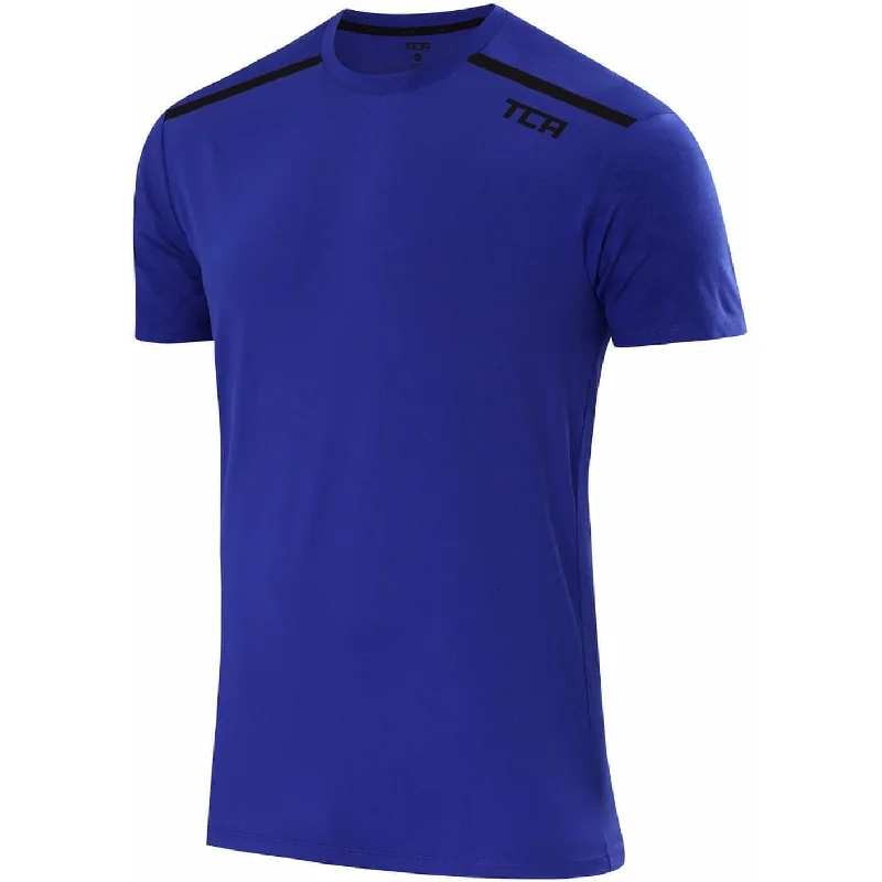 Women's Casual Clothing For Lounging TCA Radius Short Sleeve Mens Running Top - Blue