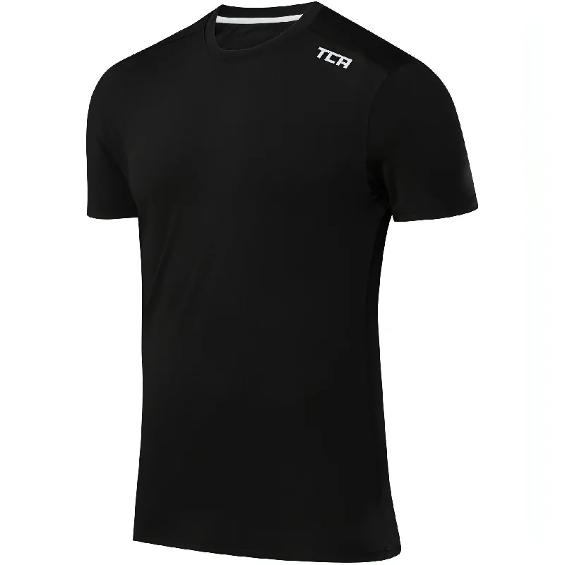 Women's Trendy Casual Clothes TCA Swift Short Sleeve Mens Running Top - Black