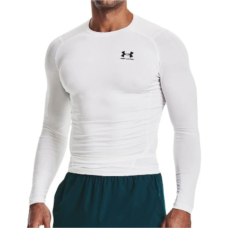 Women's Clothing Apparel Under Armour HeatGear Armour Long Sleeve Mens Compression Top - White