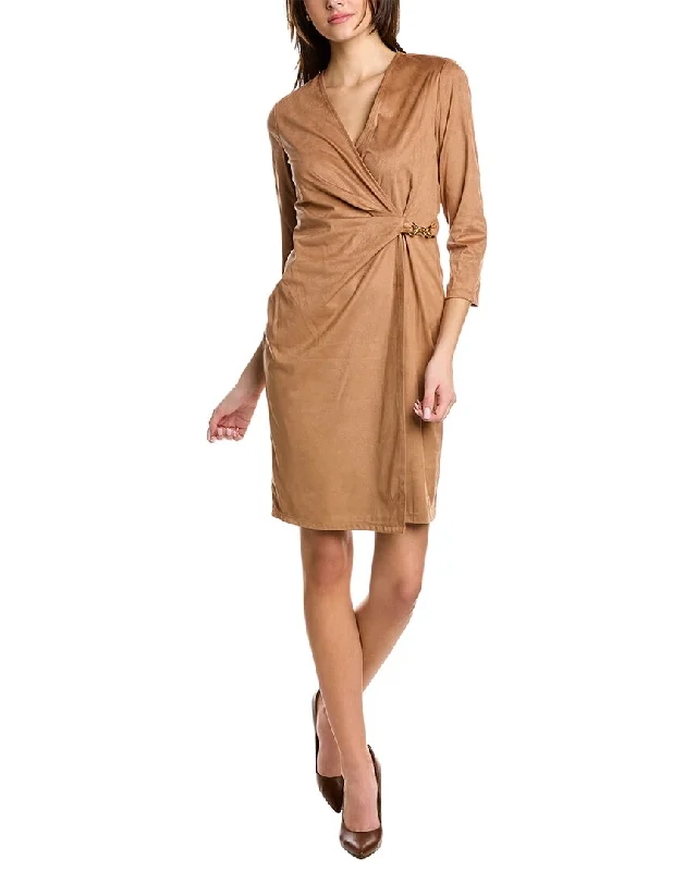 Classic Women's Apparel Anne Klein Suede Wrap Dress