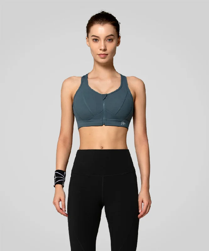 Classic Clothes For Women Enfold Zip Front Mesh Racerback Padded Running Bra | Women's High Support Sports Bra