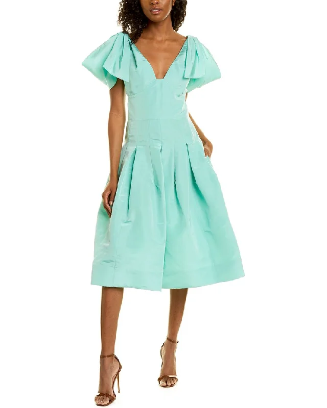 Casual Apparel For Women Oscar de la Renta Shoulder Drape Silk A-Line Dress