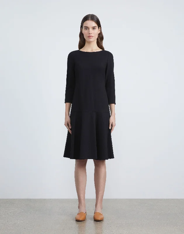 Women's Outerwear Apparel Ponti Bateau Neck Dress