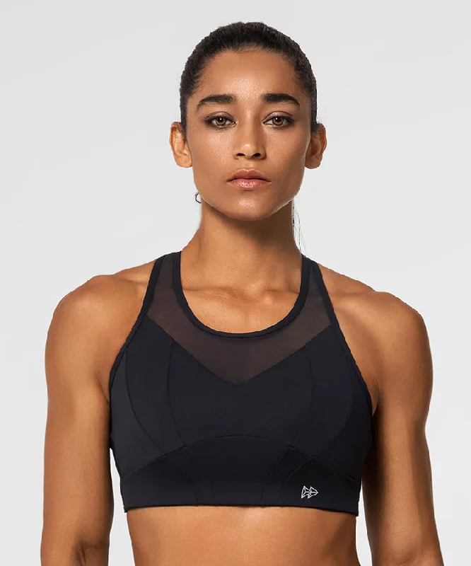 Women's Comfortable Lounge Outfit Power Mesh Racerback Padded Running Bra | Women's High Support Sports Bra