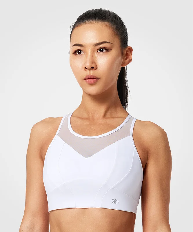 Women's Clothing For Travel Power Mesh Racerback Padded Running Bra | Women's High Support Sports Bra