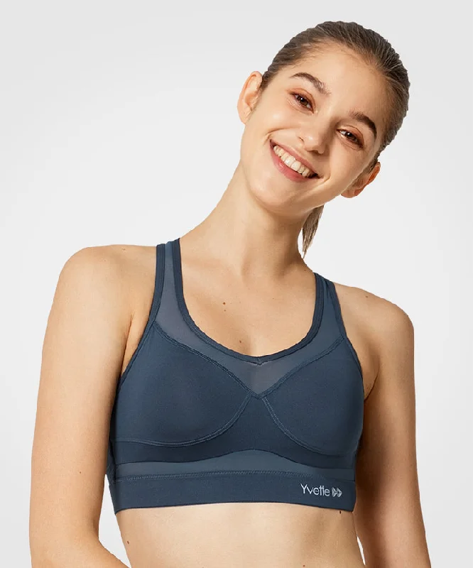 Women's Trendy Apparel Shift Racerback Mesh Padded Running Bra | Women's High Support Sports Bra