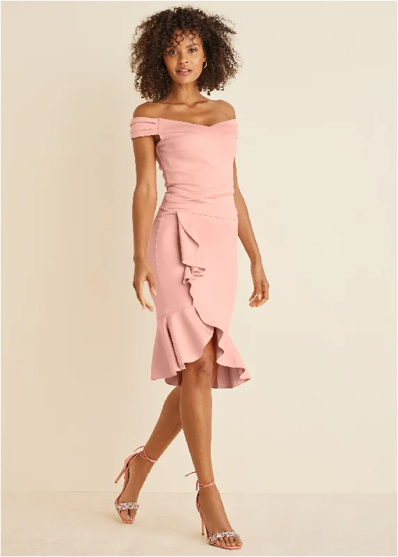 Women's Travel Garments Ruffle Detail Dress - Blush