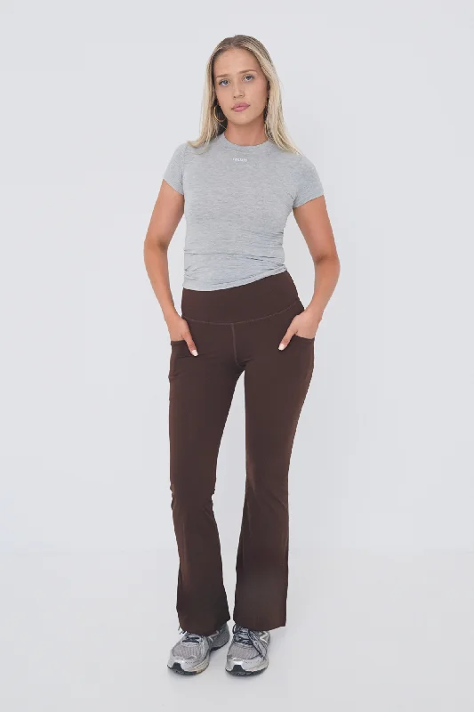 Women's Tailored Outfit Daze Flare Pocket Leggings - Espresso